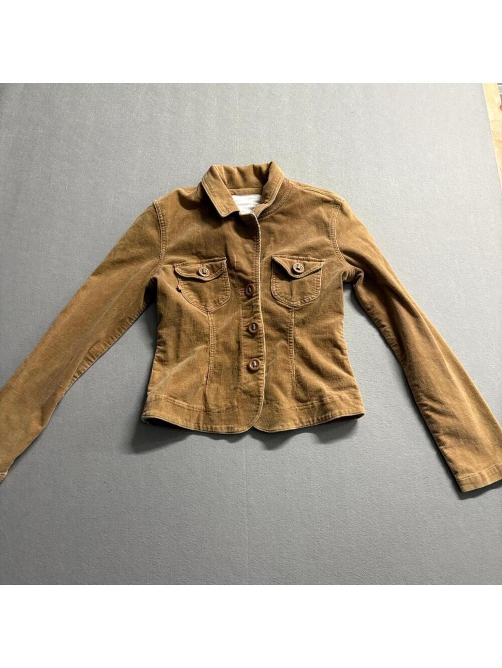 Romeo & Juliet Couture Corduroy Jacket Womens Medium Brown Cotton Stretch Y2K